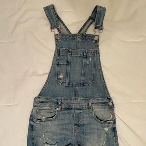 Denim overalls shorts